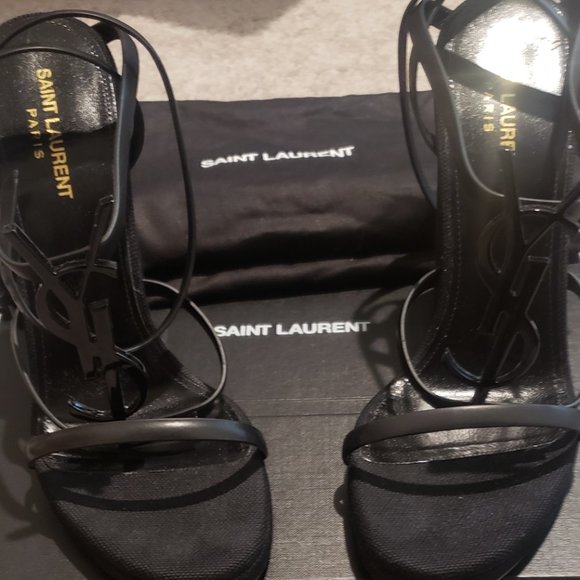 Saint Laurent YSL Cassandra Wedge Heel Shoe - Picture 1 of 10